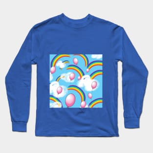 rainbow, balls and clouds Long Sleeve T-Shirt